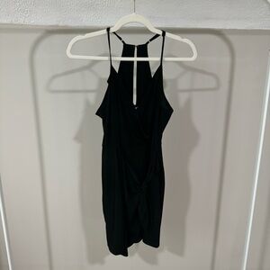 BCBGeneration Side Knot Surplice Black Dress Size Small